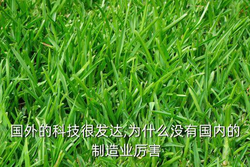 國外的科技很發(fā)達,為什么沒有國內的 制造業(yè)厲害
