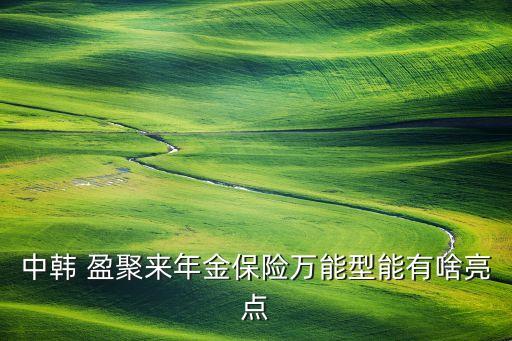 中韓 盈聚來年金保險(xiǎn)萬(wàn)能型能有啥亮點(diǎn)