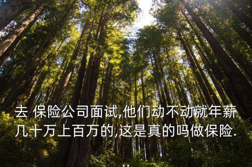 去 保險(xiǎn)公司面試,他們動不動就年薪幾十萬上百萬的,這是真的嗎做保險(xiǎn)...