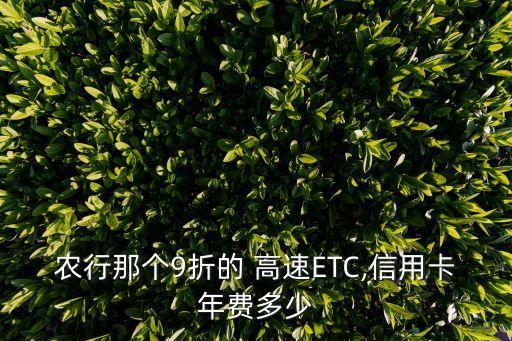 農(nóng)行那個9折的 高速ETC,信用卡年費(fèi)多少