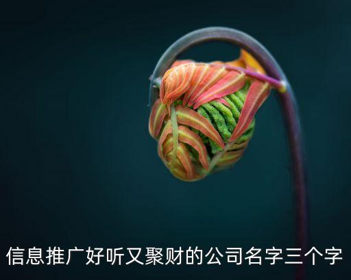 信息推廣好聽又聚財的公司名字三個字