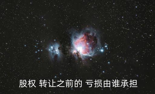  股權(quán) 轉(zhuǎn)讓之前的 虧損由誰承擔