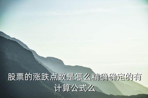  股票的漲跌點(diǎn)數(shù)是怎么精確確定的有 計算公式么