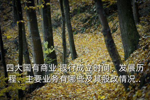 四大國(guó)有商業(yè) 銀行成立時(shí)間、發(fā)展歷程、主要業(yè)務(wù)有哪些及其股改情況...