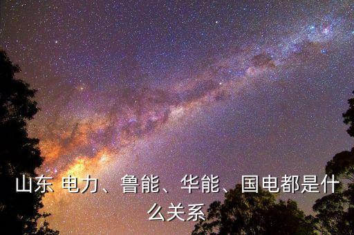 山東 電力、魯能、華能、國(guó)電都是什么關(guān)系