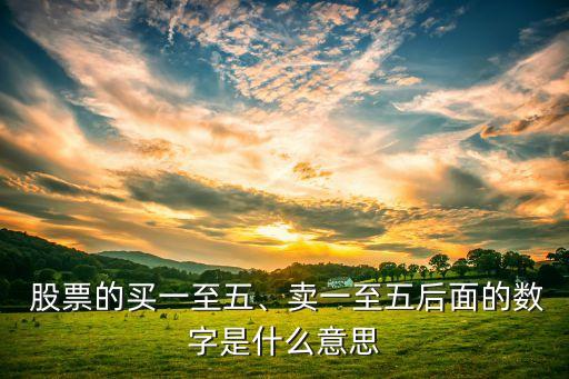 股票的買一至五、賣一至五后面的數(shù)字是什么意思