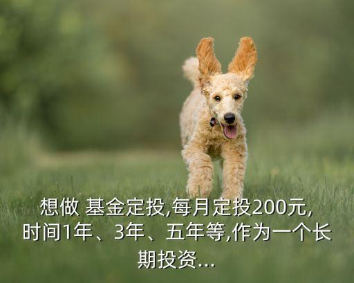 想做 基金定投,每月定投200元,時(shí)間1年、3年、五年等,作為一個(gè)長(zhǎng)期投資...