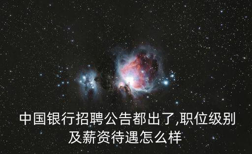  中國銀行招聘公告都出了,職位級(jí)別及薪資待遇怎么樣