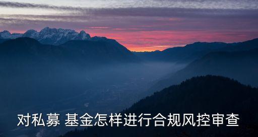 對私募 基金怎樣進行合規(guī)風(fēng)控審查