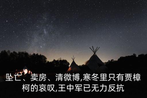 墜亡、賣房、清微博,寒冬里只有賈樟柯的哀嘆,王中軍已無力反抗