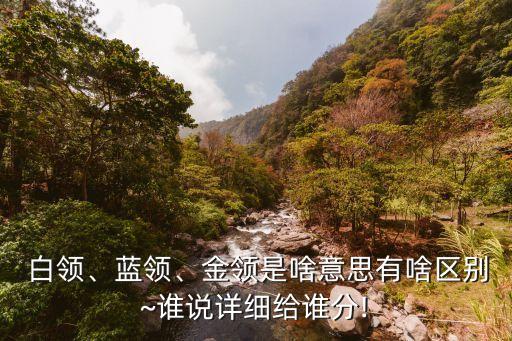  白領(lǐng)、藍(lán)領(lǐng)、金領(lǐng)是啥意思有啥區(qū)別~誰(shuí)說(shuō)詳細(xì)給誰(shuí)分!