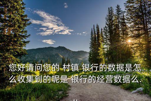 您好請(qǐng)問您的 村鎮(zhèn) 銀行的數(shù)據(jù)是怎么收集到的呢是 銀行的經(jīng)營(yíng)數(shù)據(jù)么...