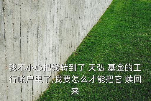 我不小心把錢(qián)轉(zhuǎn)到了 天弘 基金的工行帳戶(hù)里了,我要怎么才能把它 贖回來(lái)