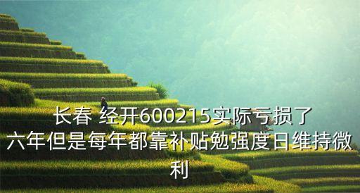  長(zhǎng)春 經(jīng)開(kāi)600215實(shí)際虧損了六年但是每年都靠補(bǔ)貼勉強(qiáng)度日維持微利