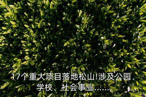 17個重大項目落地松山!涉及公園、學校、社會事業(yè)……