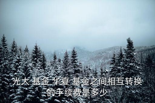 光大 基金 華夏 基金之間相互轉換的手續(xù)費是多少