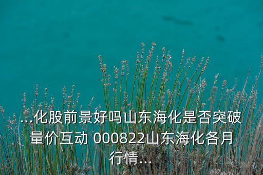 ...化股前景好嗎山東海化是否突破量價互動 000822山東?；髟滦星?..