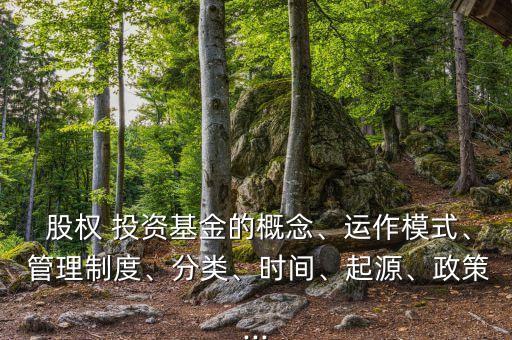  股權(quán) 投資基金的概念、運(yùn)作模式、 管理制度、分類、時(shí)間、起源、政策...