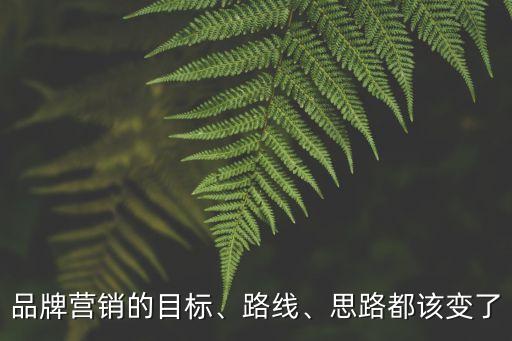 品牌營銷的目標、路線、思路都該變了