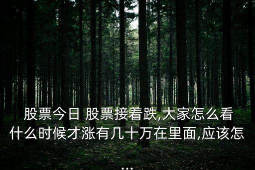  股票今日 股票接著跌,大家怎么看什么時候才漲有幾十萬在里面,應該怎...