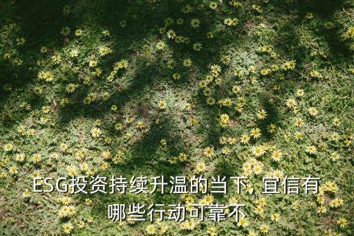 ESG投資持續(xù)升溫的當下, 宜信有哪些行動可靠不