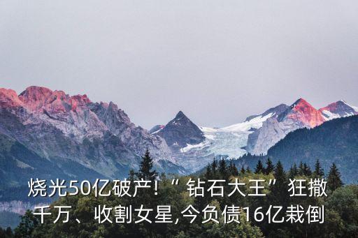燒光50億破產(chǎn)!“ 鉆石大王”狂撒千萬(wàn)、收割女星,今負(fù)債16億栽倒