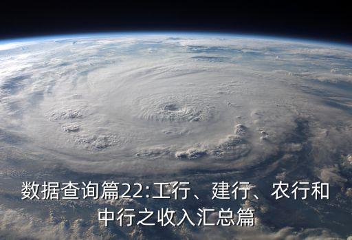 數(shù)據(jù)查詢篇22:工行、建行、農(nóng)行和中行之收入?yún)R總篇