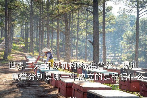 世界三大 評級機(jī)構(gòu):標(biāo)準(zhǔn)普爾、穆迪、惠譽(yù)分別是哪一年成立的是根據(jù)什么...