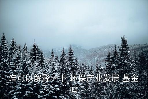 誰可以解釋一下 環(huán)保產業(yè)發(fā)展 基金嗎