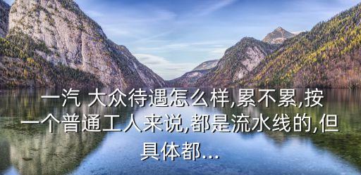  一汽 大眾待遇怎么樣,累不累,按一個(gè)普通工人來(lái)說,都是流水線的,但具體都...