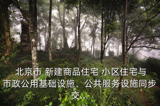  北京市 新建商品住宅 小區(qū)住宅與市政公用基礎(chǔ)設(shè)施、公共服務(wù)設(shè)施同步交...