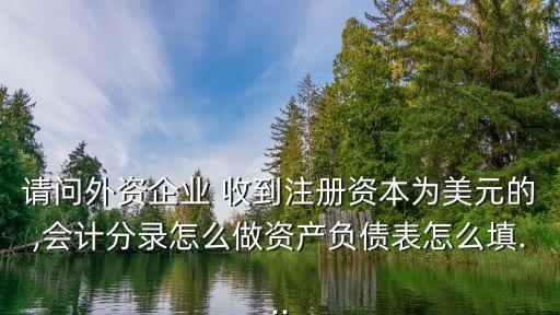 請(qǐng)問(wèn)外資企業(yè) 收到注冊(cè)資本為美元的,會(huì)計(jì)分錄怎么做資產(chǎn)負(fù)債表怎么填...