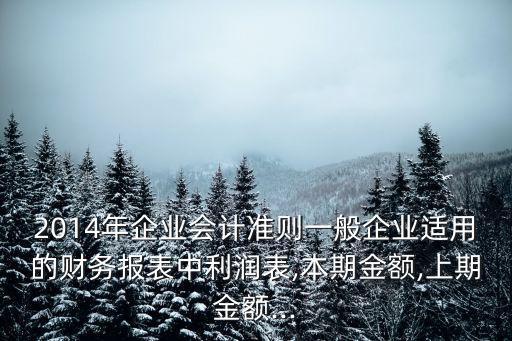 2014年企業(yè)會(huì)計(jì)準(zhǔn)則一般企業(yè)適用的財(cái)務(wù)報(bào)表中利潤表,本期金額,上期金額...