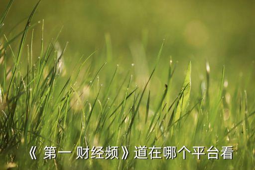 《 第一 財(cái)經(jīng)頻》道在哪個(gè)平臺看
