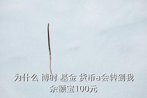 為什么 博時(shí) 基金 貨幣a會(huì)轉(zhuǎn)到我余額寶100元