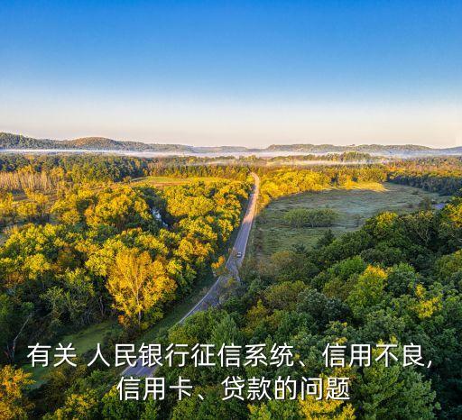 有關(guān) 人民銀行征信系統(tǒng)、信用不良, 信用卡、貸款的問題