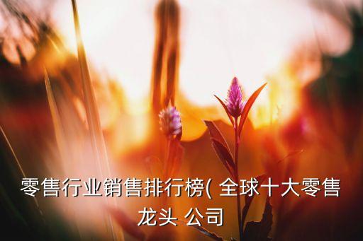 零售行業(yè)銷(xiāo)售排行榜( 全球十大零售龍頭 公司