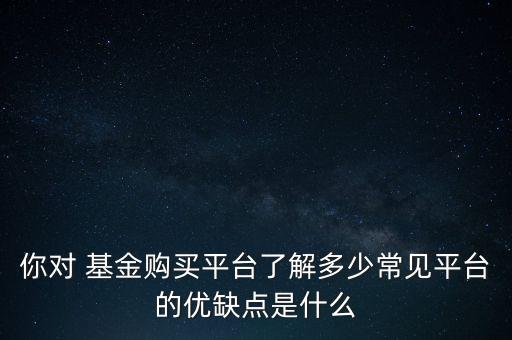 你對(duì) 基金購買平臺(tái)了解多少常見平臺(tái)的優(yōu)缺點(diǎn)是什么