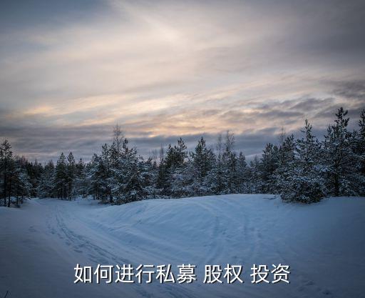 如何進行私募 股權(quán) 投資
