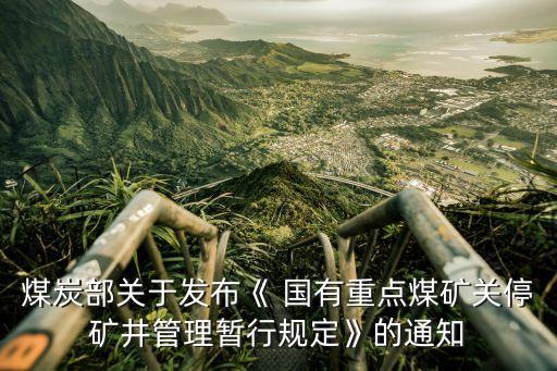 煤炭部關于發(fā)布《 國有重點煤礦關停礦井管理暫行規(guī)定》的通知