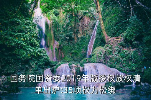 國(guó)務(wù)院國(guó)資委2019年版授權(quán)放權(quán)清單出爐:35項(xiàng)權(quán)力松綁