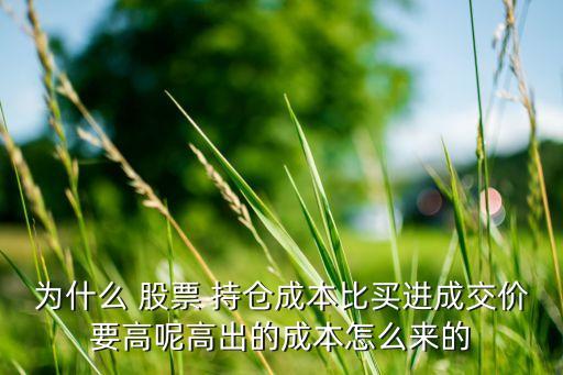 為什么 股票 持倉成本比買進(jìn)成交價要高呢高出的成本怎么來的