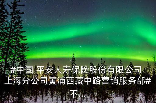 #中國 平安人壽保險(xiǎn)股份有限公司 上海分公司黃浦西藏中路營銷服務(wù)部#不...