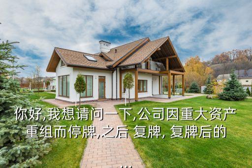 你好,我想請(qǐng)問(wèn)一下,公司因重大資產(chǎn)重組而停牌,之后 復(fù)牌, 復(fù)牌后的...