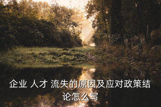 企業(yè) 人才 流失的原因及應對政策結(jié)論怎么寫