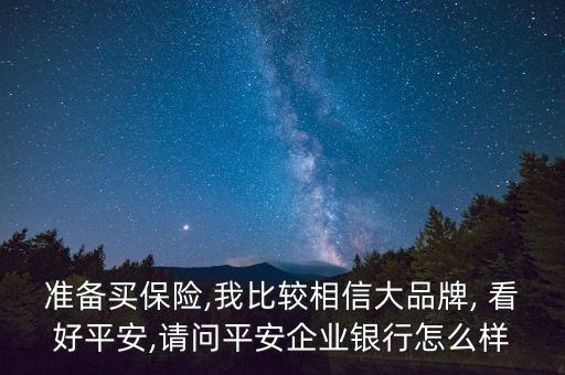 準(zhǔn)備買保險(xiǎn),我比較相信大品牌, 看好平安,請(qǐng)問平安企業(yè)銀行怎么樣