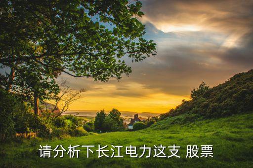 請(qǐng)分析下長江電力這支 股票