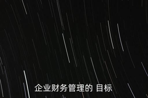 企業(yè)財務管理的 目標