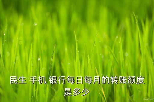 民生 手機 銀行每日每月的轉(zhuǎn)賬額度是多少