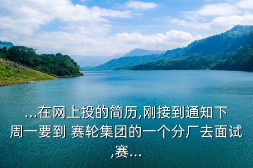 ...在網(wǎng)上投的簡歷,剛接到通知下周一要到 賽輪集團(tuán)的一個(gè)分廠去面試,賽...